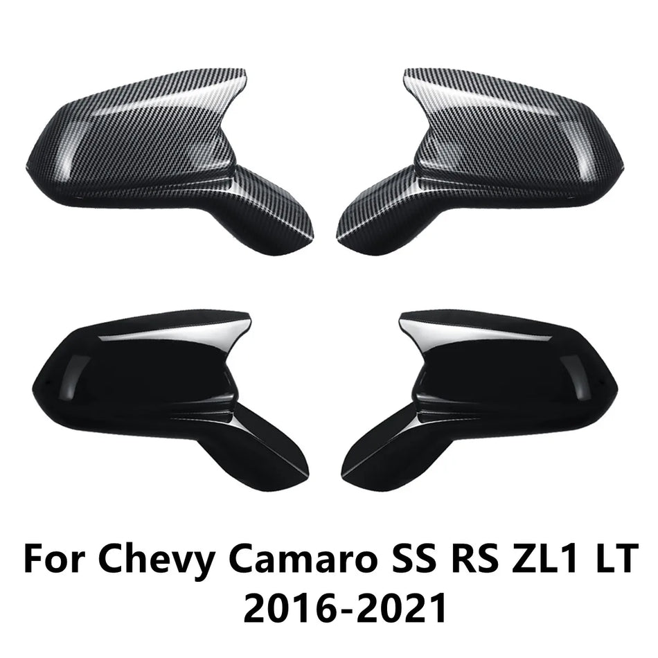 Capas para espelhos retrovisores laterais em fibra de carbono para Chevy Camaro LT SS RS ZL1 2016-2022
