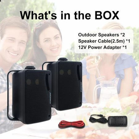 Herdio 3.5" Waterproof Outdoor Bluetooth Speakers - 200W Premium Sound black / 3.5 inch EU plug / Amplifier Sets