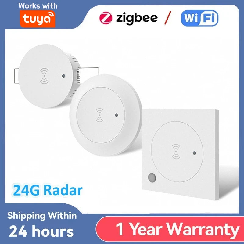 Sensor de Presencia Humana 24G MmWave con Zigbee y Relé para Hogar Inteligente Wifi