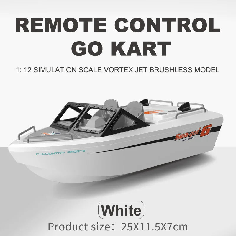 Parkten 2024 Remote Control Speedboat for Kids - 2.4G Rescue Boat TX693 White