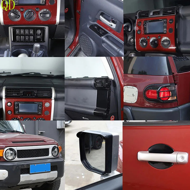 Kit de molduras para puertas de coche en ABS negro brillante para Toyota FJ Cruiser