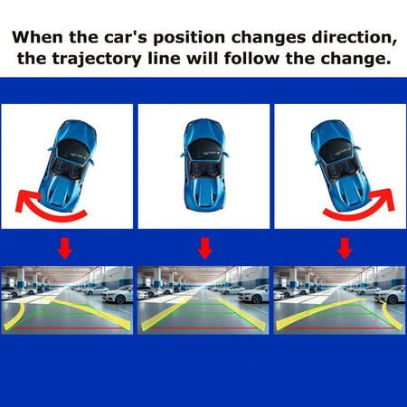 Dual Signal Dynamic Trajectory Backup Camera, 170° Wide View Adjustable Mount, Starlight Night Vision IP67 Waterproof Switchable by InterCyprus Trading Ltd