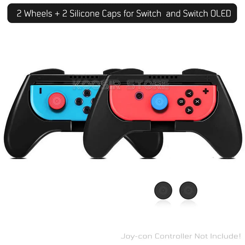 Nintendo Switch Game Accessories Set &ndash; Enhanced Gaming Experience with Joy Con Handle and Racing Steering Wheel 4 in1 B