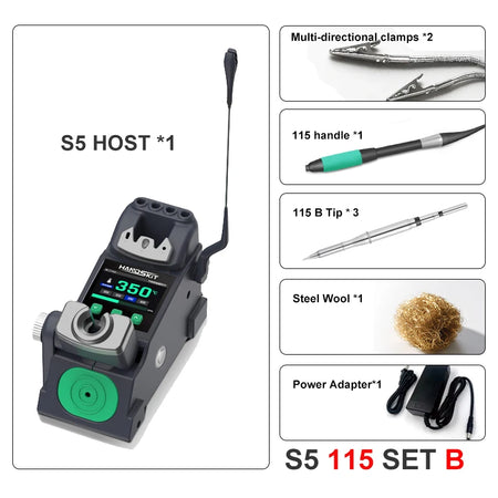 3-In-1 S5 Intelligent Soldering Station &ndash; Auto Sleep 120W S5 115 SET B / EU 220V Plug