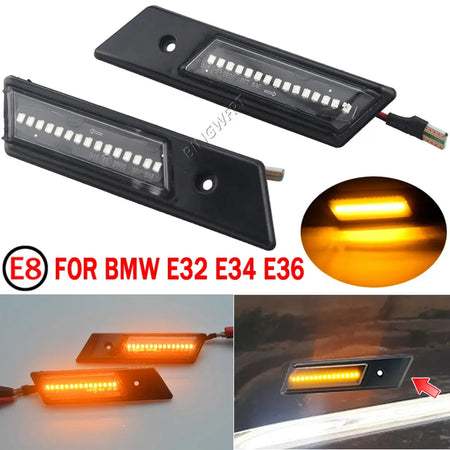 2PCS/LOT Flashing Sequential Dynamic Turn Signal Side Marker Lamp For BMW E30 E32 E34 E36 Led Light 1990-1996 M3 M5 3 5 7 Series by InterCyprus Trading Ltd
