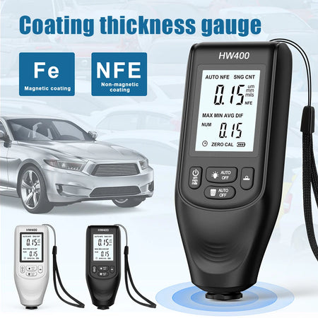 HW400 Car Coating Thickness Gauge - Calibrated With Sheets