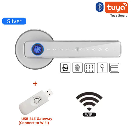 XSDTS M5 Smart Fingerprint Lock F2 Silver Gateway