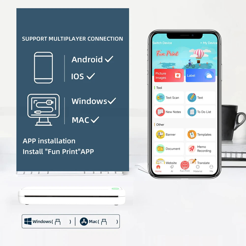 Thermal A4 Mobile Printer &ndash; Ultra Portable Inkless Bluetooth