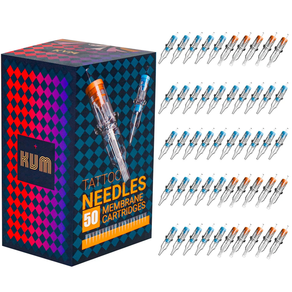 KVM 50Pcs Tattoo Cartridge Needles Four Models 304 Stainless