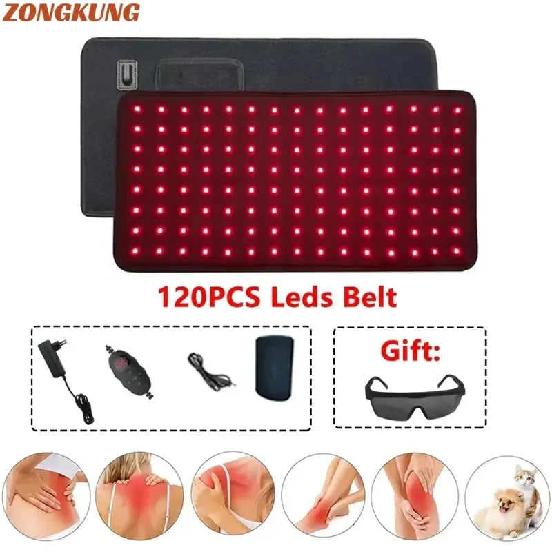 LED Infrared Light Therapy Pad for Body Fatigue Relief, 660 and 850nm Portable
