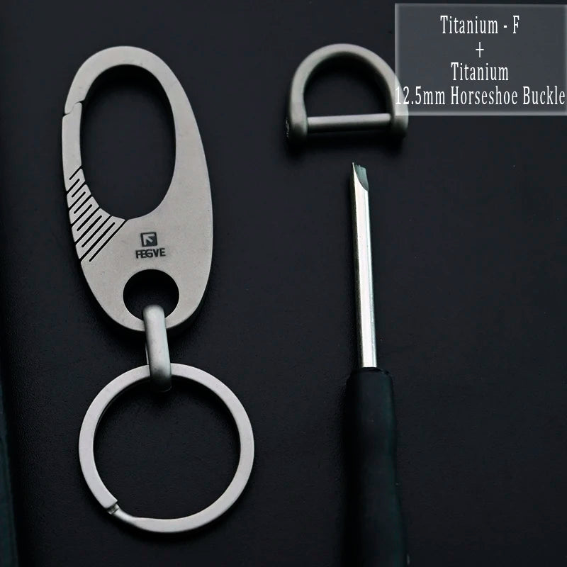 Luxury Titanium Keychain - Ultra Lightweight Carabiner for Men F-M13