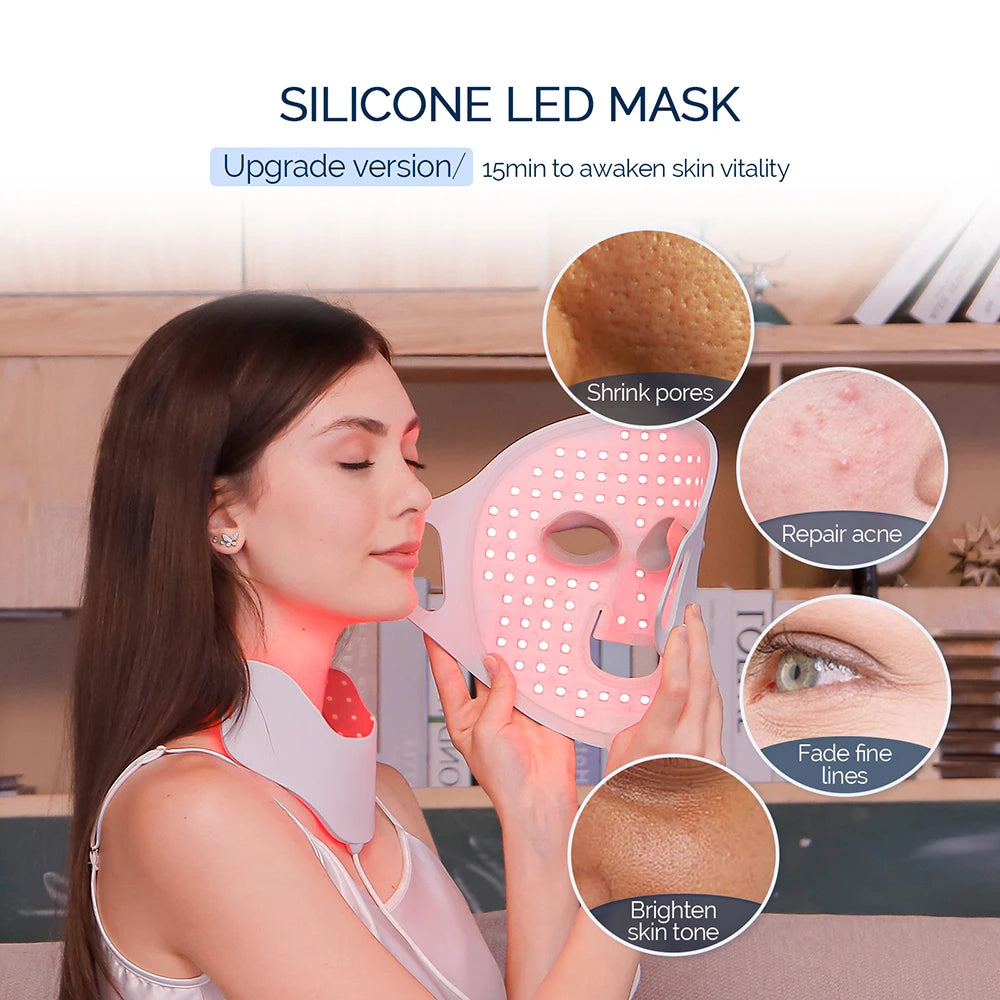 Foreverlily Face Neck Silicone LED Mask &ndash; 7 Colors Photon Therapy