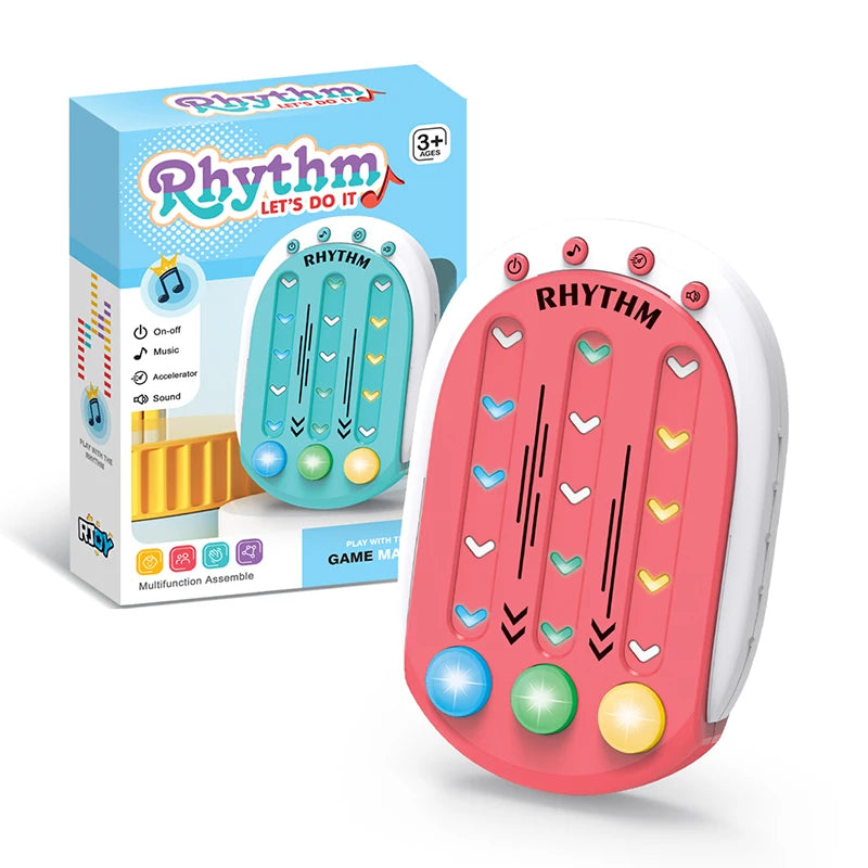 Electronic Music Rhythm Puzzle Game Montessori Travel Toy small pink