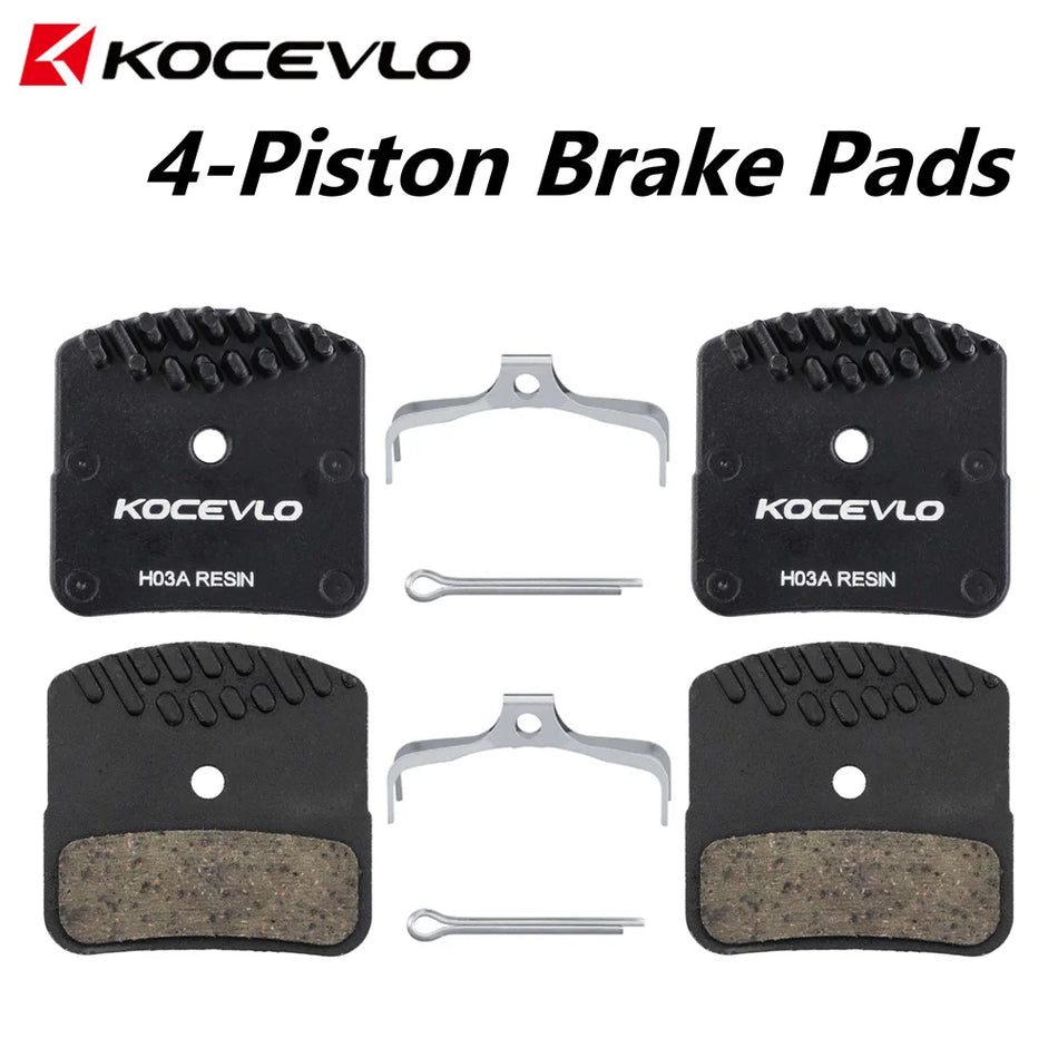 Resin Ice Tec Disc Brake Pads H03A for Four Piston Systems, Quiet Braking, Heat Reduction, Shimano Compatible