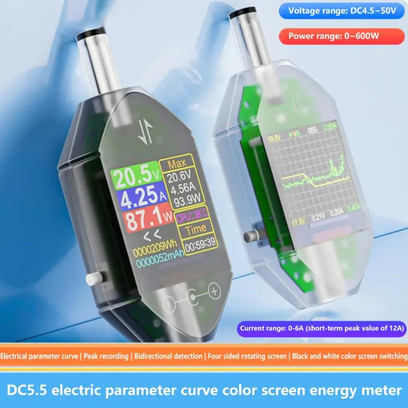 600W Vysoce přesný digitální tester napětí a proudu DC4.5-50V, 12A