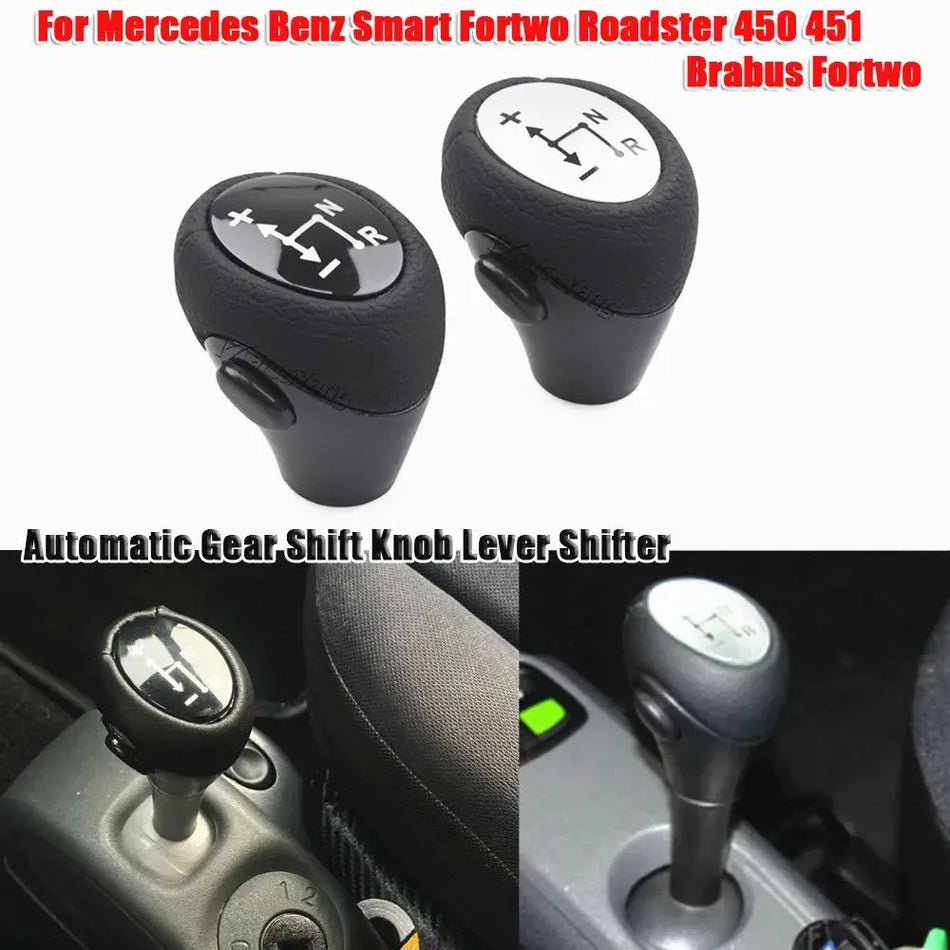 Automatic Shift Knob For Smart Fortwo 450 451 452 Black PU Leather by InterCyprus Trading Ltd