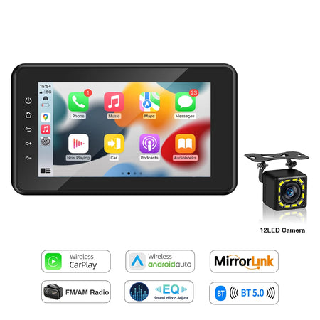 AKAMATE MS-80RV &ndash; 8 Inch Waterproof CarPlay Android Auto 8inch 12LED