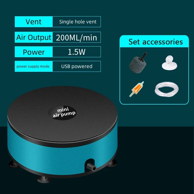 Aquarium Oxygen Air Pump USB DC 110 &ndash; Portable Low Pressure Oxygen pump Set