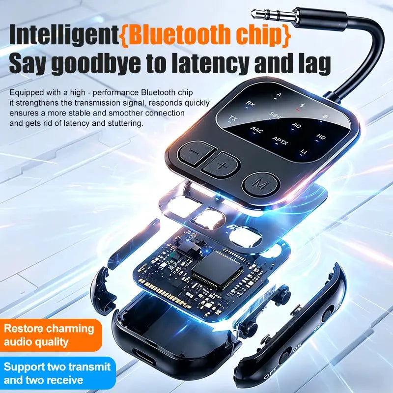 KEBIDUMEI Bluetooth 6.0 Audio Reciever Transmitter 3.5mm AUX HIFI Music Dual Stream Wireless Adapter With Mic for TV Car Flight by InterCyprus Trading Ltd