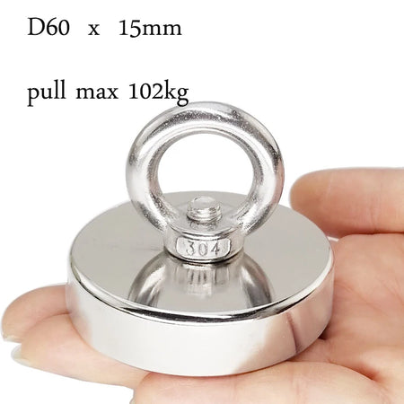 Fishing Magnet &ndash; Super Strong 771lb Pull Force Rare Earth Neodymium D60mm 2.36inch