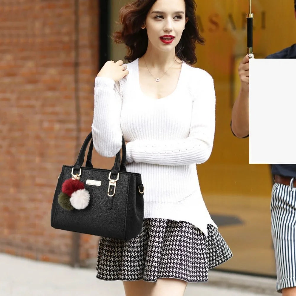 Large Capacity Casual Leather Shoulder Bag for Women