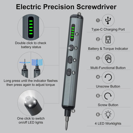 Precision Electric Screwdriver Set 68 in 1 &ndash; Cordless Multifunctional Repair Kit