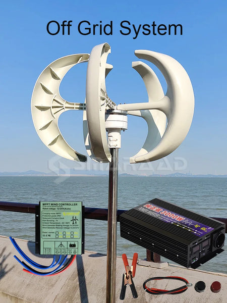SMARAAD 3000W Vertical Wind Turbine Generator for Home Use Off Grid System / 3000W / CHINA | 12V