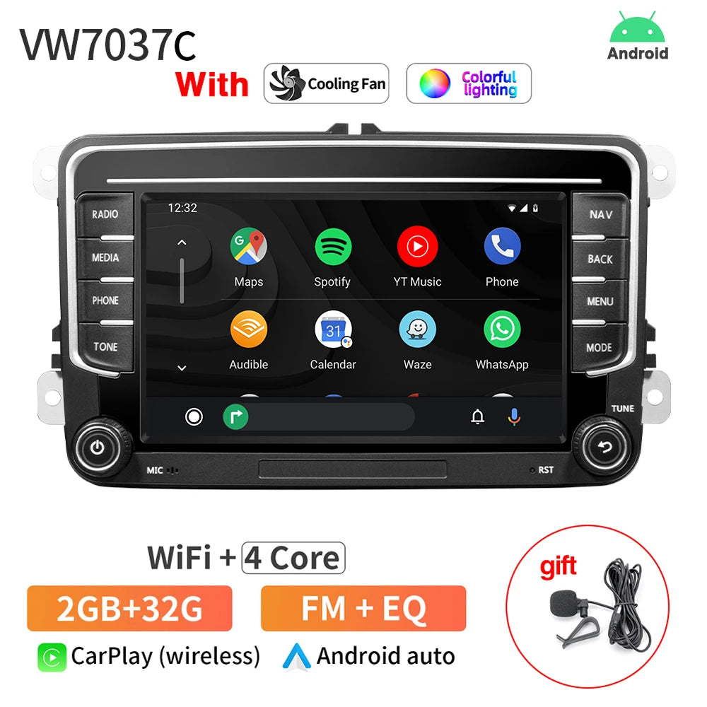 AKAMATE Car Radio Android 13.0 7Inch 2Din - CarPlay Support 2 32G C