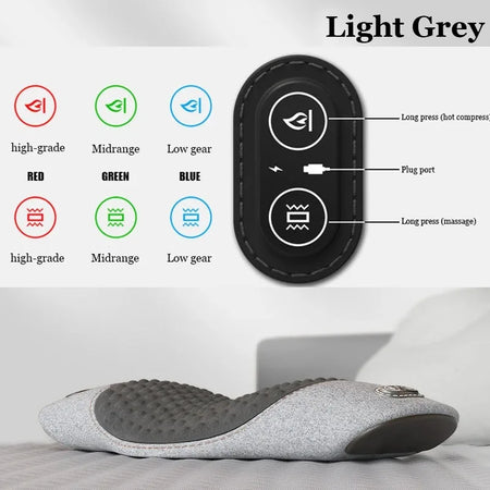 Vilnason Waist Massager Pillow &ndash; Heated Back Support Light Gery