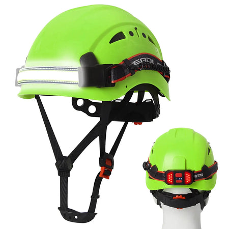 Aolamegs SF06 CR08 Safety Helmet &ndash; Lightweight ABS LED Green B