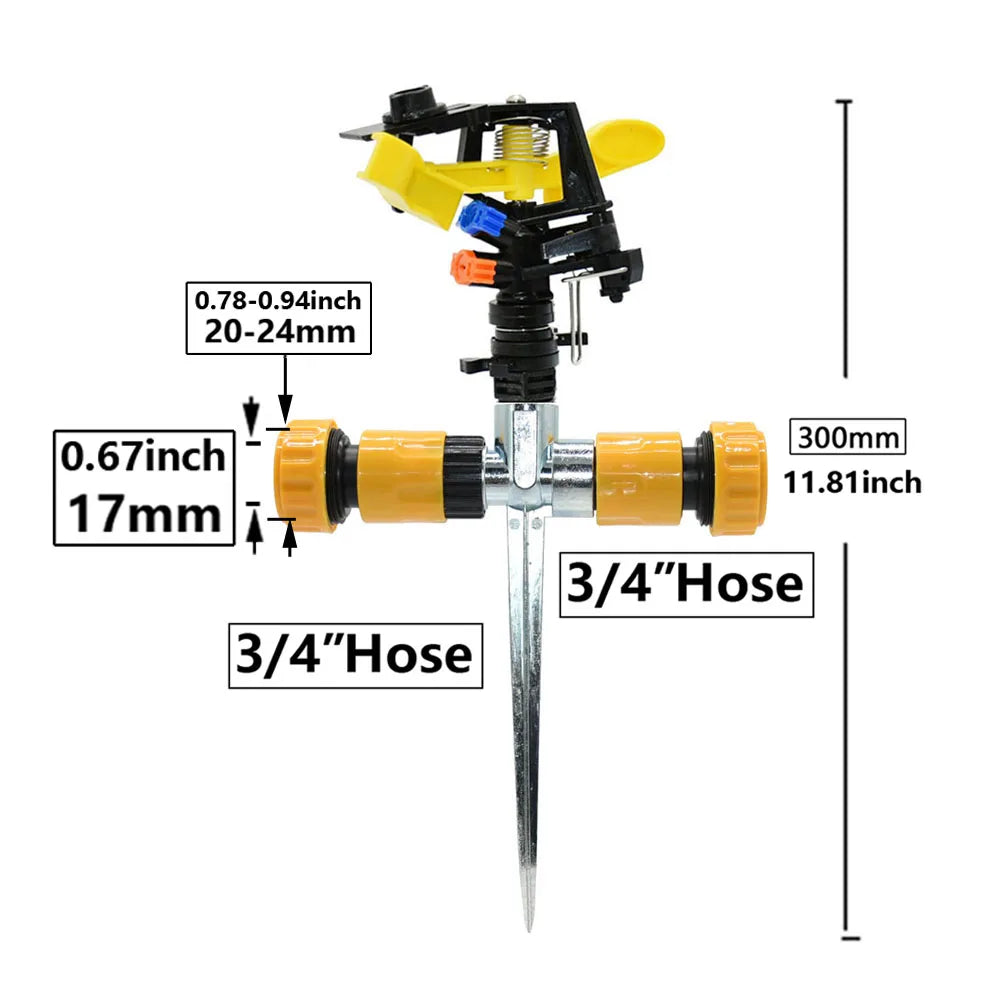 360 Degree Rotating Jet Sprinklers | Double Outlet Rocker Nozzles for Efficient Garden Irrigation K