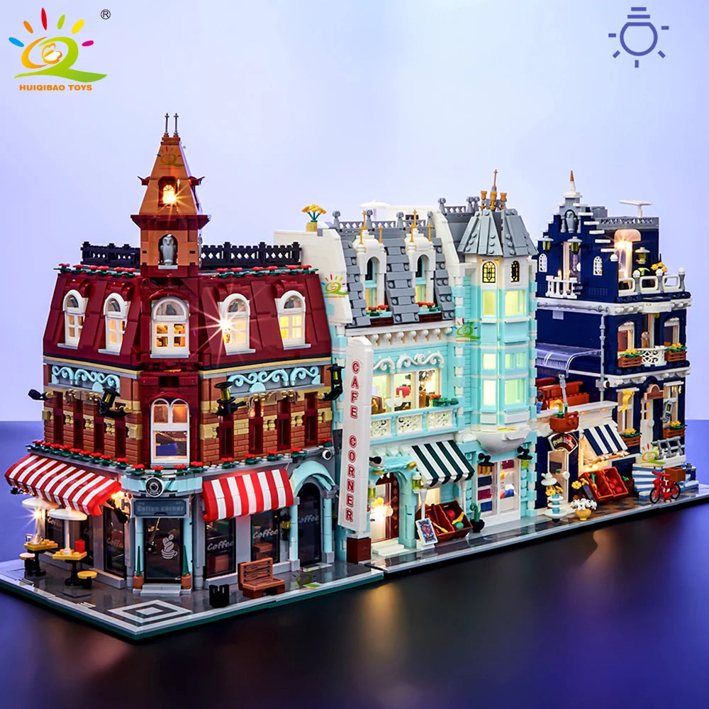 HUIQIBAO MOC City Corner Coffee Shop Blocks &ndash; Fun Build