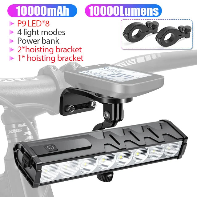NEWBOLER 10000 Lumen Front Bicycle Light with USB Charging and Waterproof Design LIG010