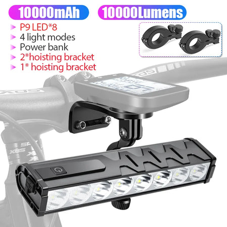 NEWBOLER 10000 Lumen Front Bicycle Light with USB Charging and Waterproof Design LIG010