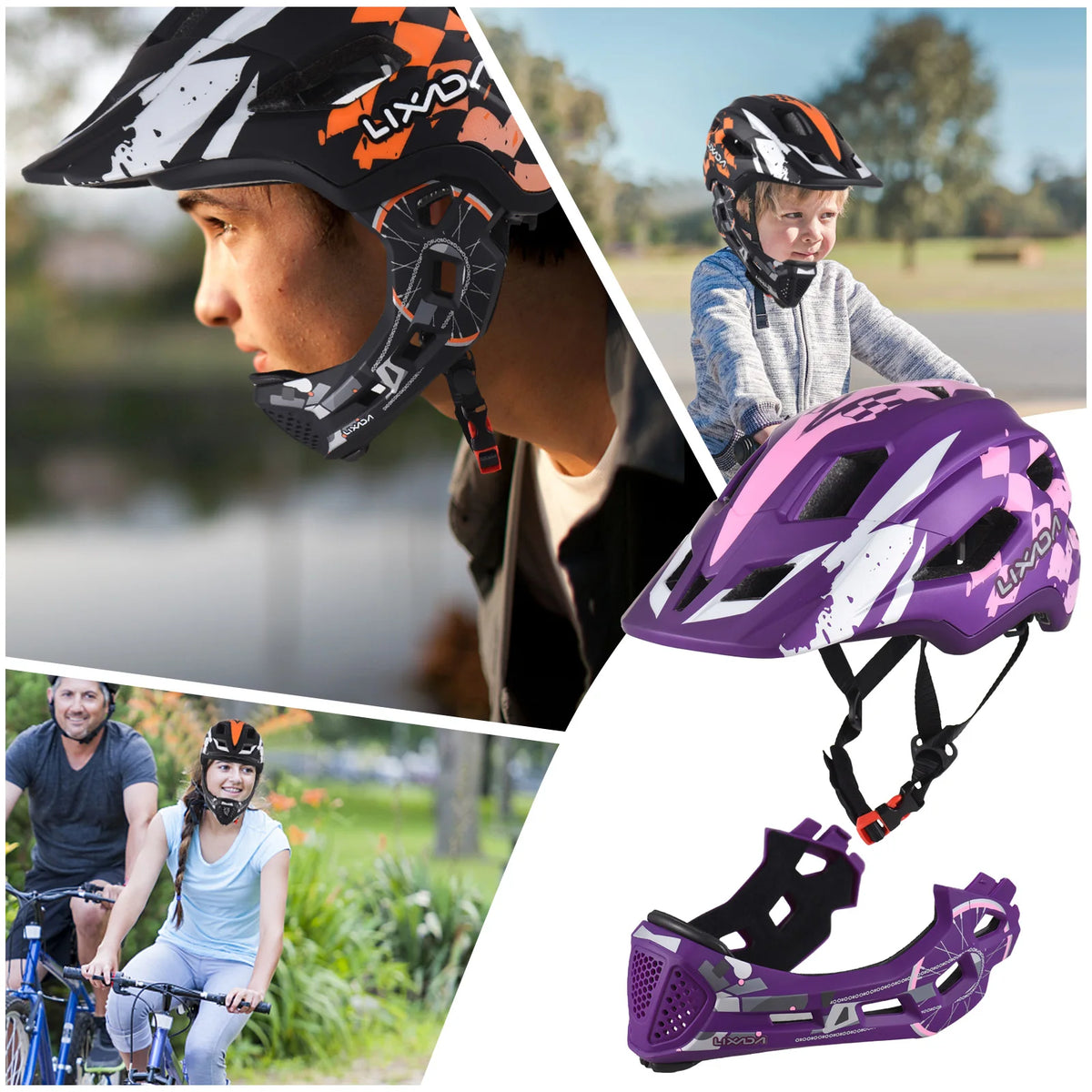 Adjustable Detachable Full Face Kids Cycling Helmet