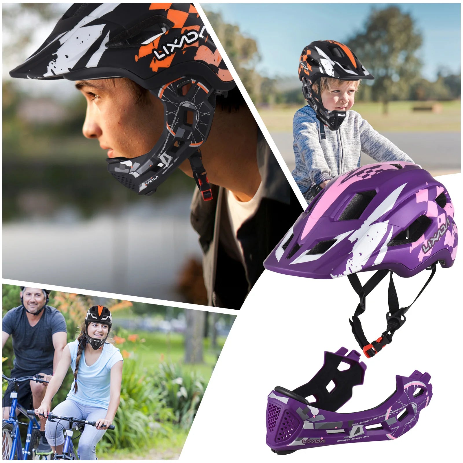 Adjustable Detachable Full Face Kids Cycling Helmet