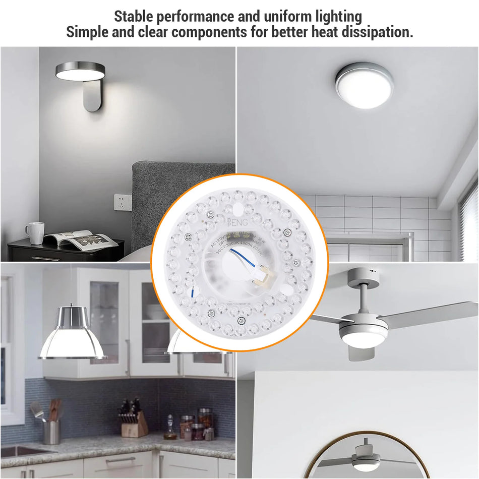 Ceiling Fan LED Light Retrofit Kit 18W &ndash; 3CCT Dimmable