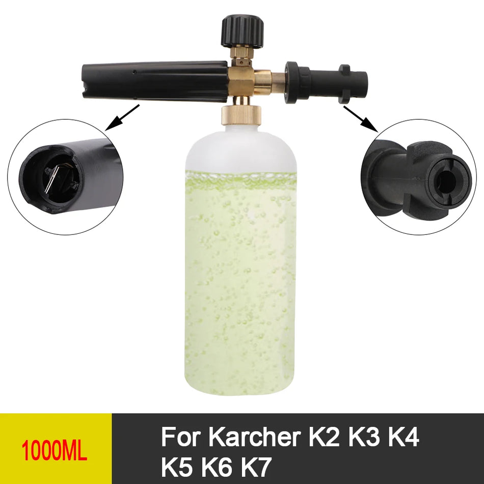 1L Vaahdotuslance Karcher K2-K7:lle, Säädettävä Ruiskutussuutin, Autopesuaine