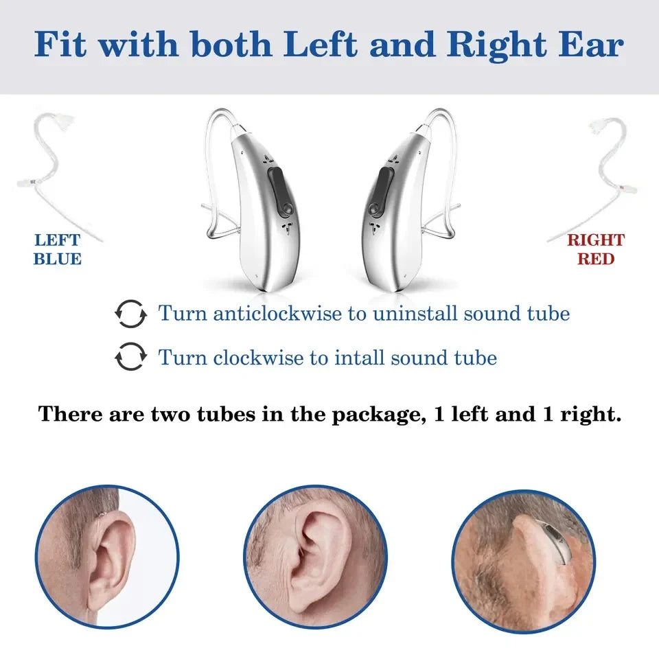 MUOXI Bluetooth Rechargeable Hearing Aids with 30 Channels and Magnetic Charging