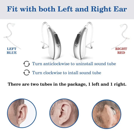 MUOXI Bluetooth Rechargeable Hearing Aids with 30 Channels and Magnetic Charging