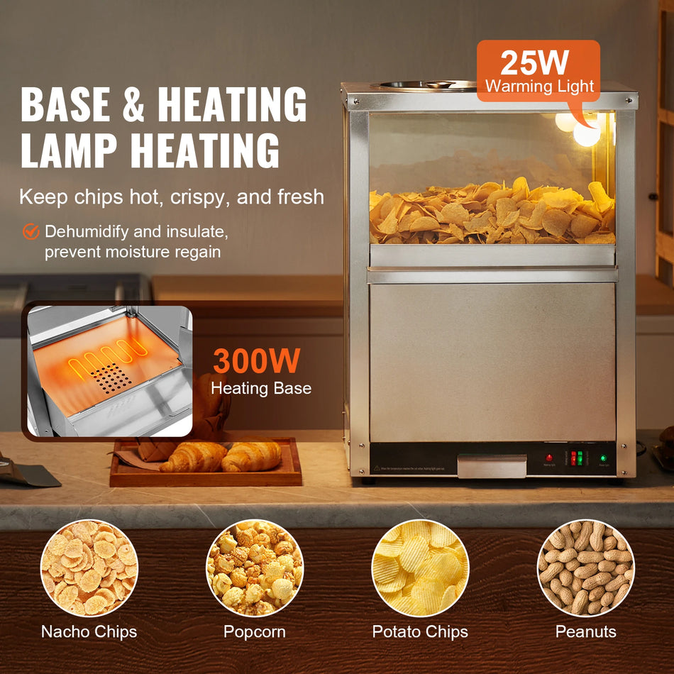 84.5QT Kommersiell Nacho Chip Värmare Rostfritt Stål