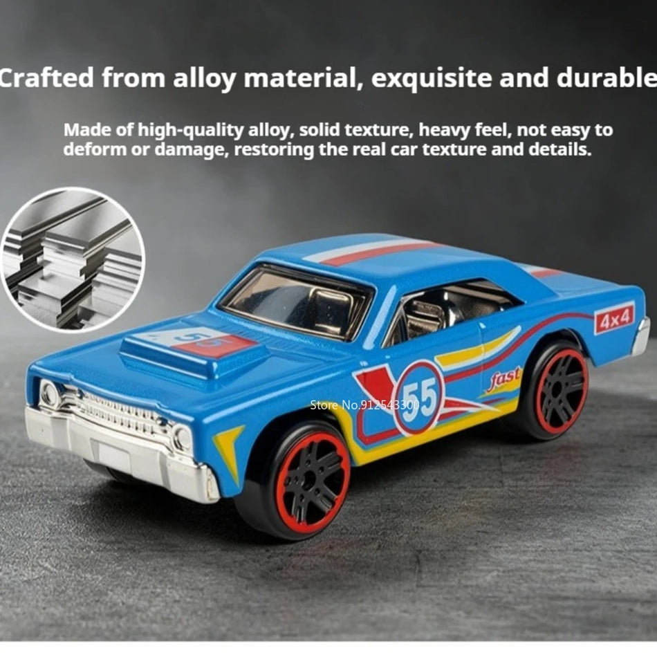 Mașină de jucărie din metal turnat 1:64 cu caroserie din aliaj și anvelope din cauciuc pentru RMZ City