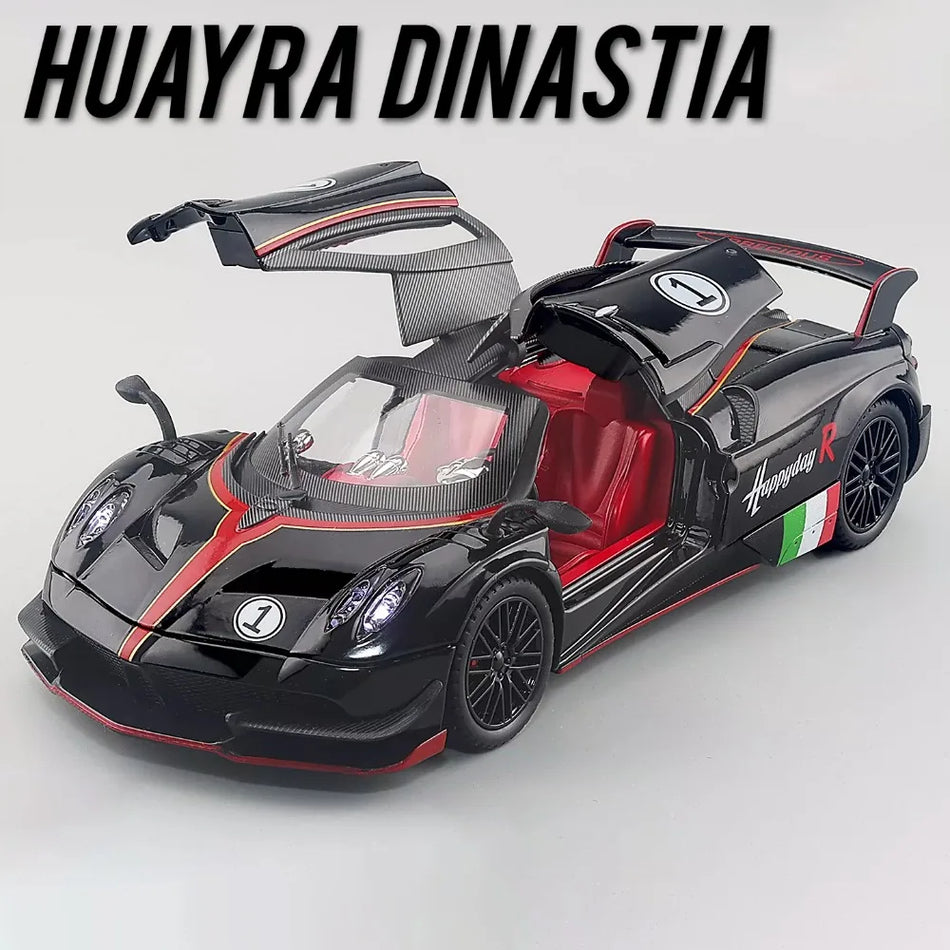 1:24 Metāla modeļa automašīna ar priekšējo riteņu stūrēšanu Pagani Huayra Dinastia