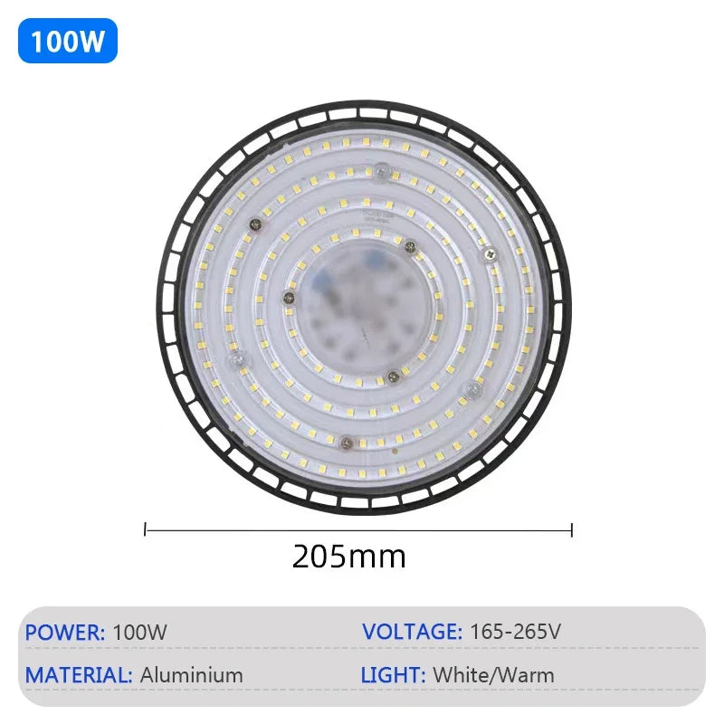 UFO LED 220V High Bay Light 100W-200W - Super Bright 100W / Warm light