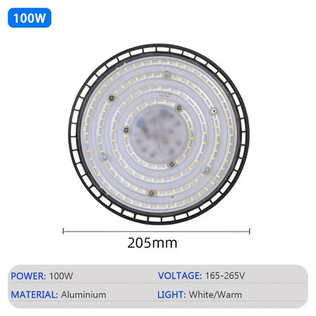 UFO LED 220V High Bay Light 100W-200W - Super Bright 100W / Warm light