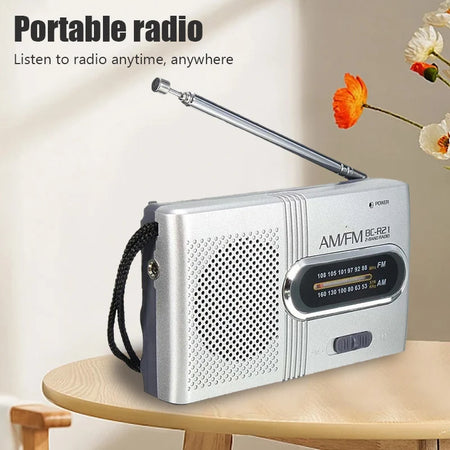 BC-R2 Portable Retro Radio with Telescopic Antenna, AM/FM Stereo