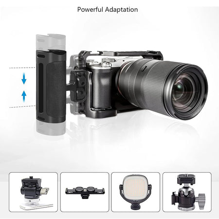 Probty Mini Side Handle Handgrip for DSLR Camera Cage with Cold Shoe Interface