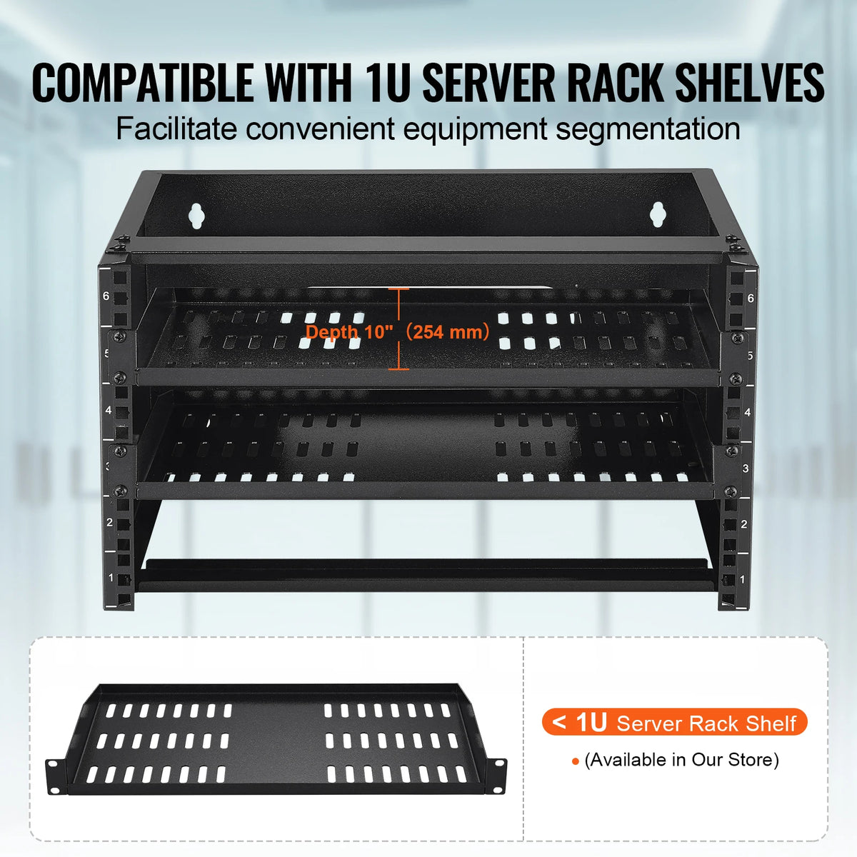 SucceBuy 6U Wall Mount Network Rack &ndash; 14In Depth 50Lb