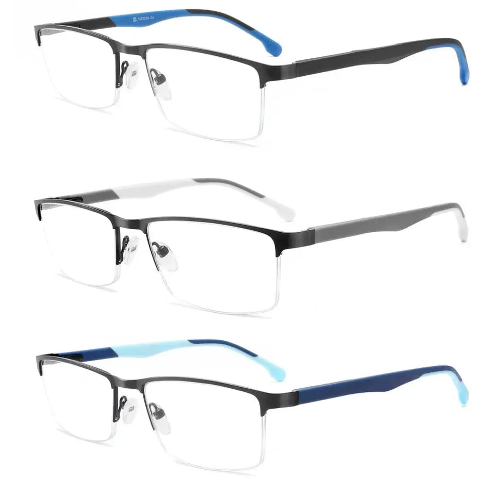 Blue Light Blocking Reading Glasses With Metal Frame HD Lens 3 Pack by InterCyprus Trading Ltd