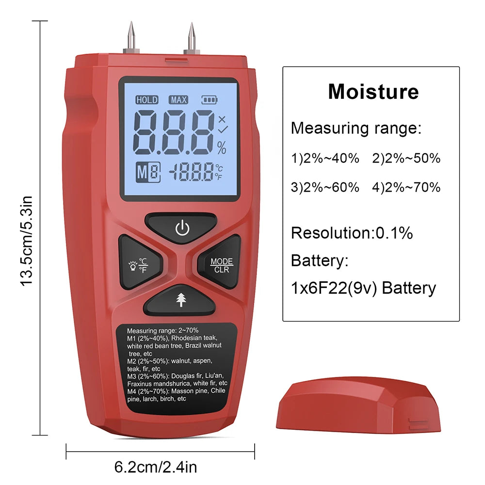Digital Moisture Meter Wood Detector &ndash; LCD Hygrometer